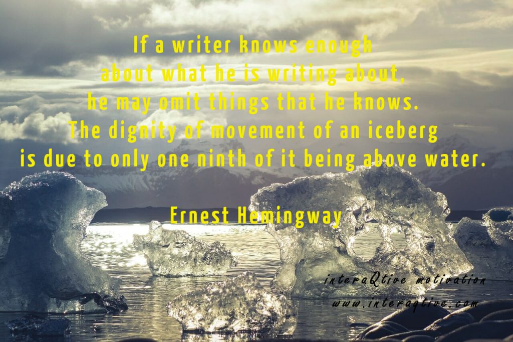 A Writers Iceberg - #inspirationalquote